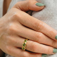 Molten Triple Stone Ring - Stainless Steel - Serafina