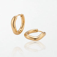 Molten Wave Huggie Hoops - Stainless Steel - Mabel
