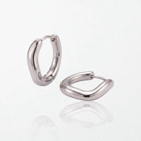 Molten Wave Huggie Hoops - Stainless Steel - Mabel