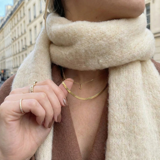 Liquid Gold Herringbone Necklace - 18K Gold Plated - Kaia