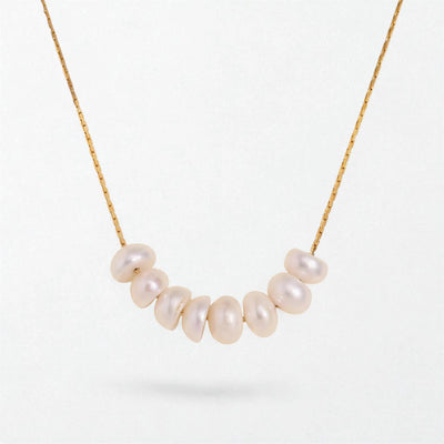 Astrid petite pearl cluster necklace in 18K gold finish