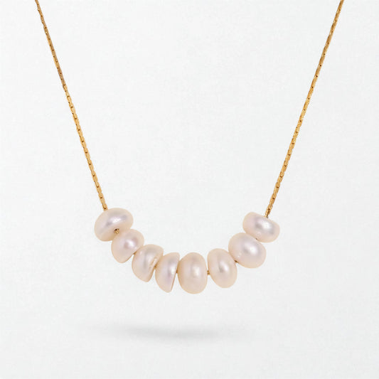 Petite Pearl Cluster Necklace - 18K Gold Plated - Astrid