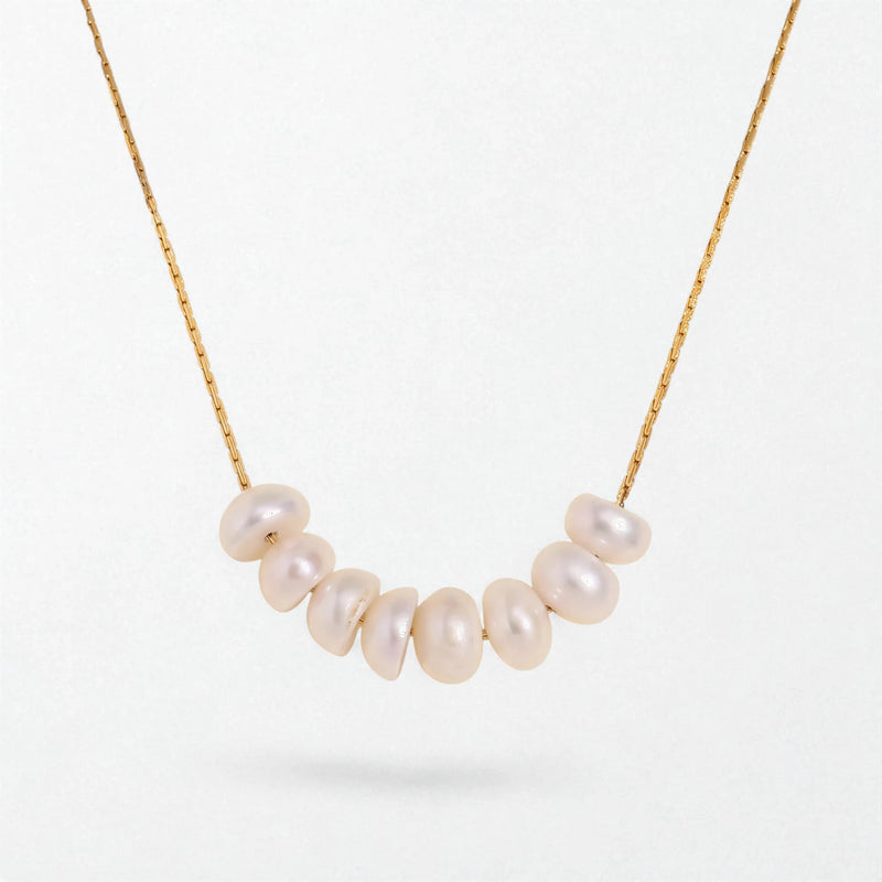 Petite Pearl Cluster Necklace - 18K Gold Plated - Astrid