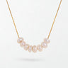 Astrid petite pearl cluster necklace in 18K gold-plated waterproof stainless steel, a fine chain with seven small freshwater pearls