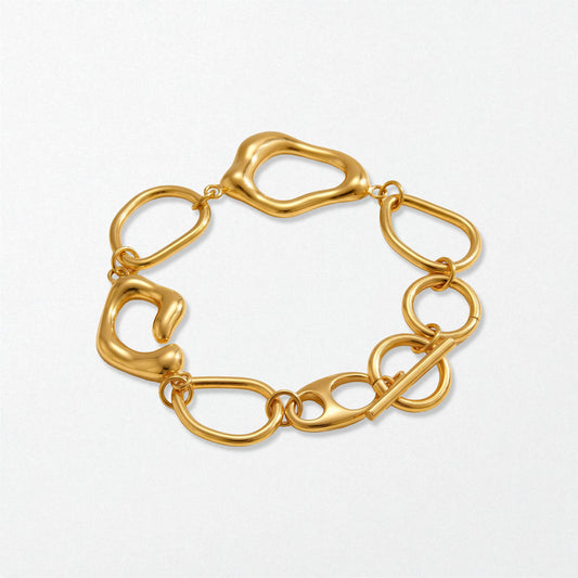 Sculptural Abstract Link Bracelet - 18K Gold Plated - Stella
