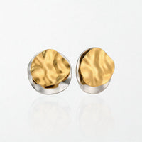 Sculptural Molten Disc Studs - Duo Tone - Petra