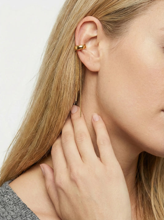 Sculptural Waterfall Cuff Earring - Waterproof - Amara