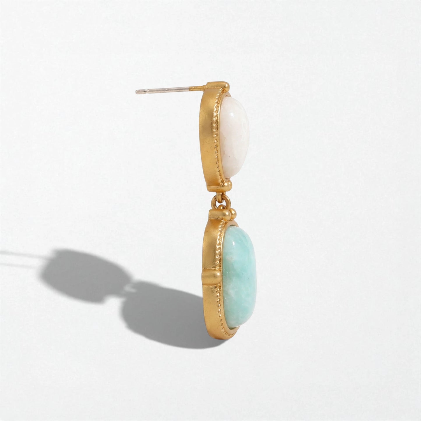 Vintage Aqua Drop Earrings - 18K Gold Plated - Calista