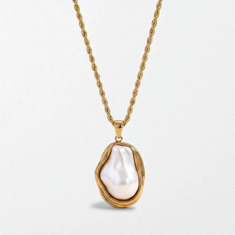 Vintage Pearl Statement Necklace - 18K Gold Plated - Sienne