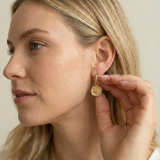 Vintage Radiant Sol Drop Earrings - 18K Gold Plated - Freja